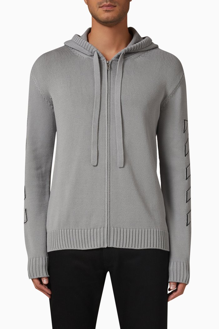 

Hoodie in Cotton Jersey, Grey