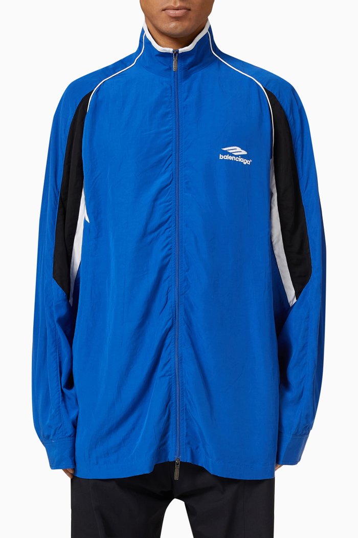 

3B Sports Icon Tracksuit Jacket in Nylon, Blue