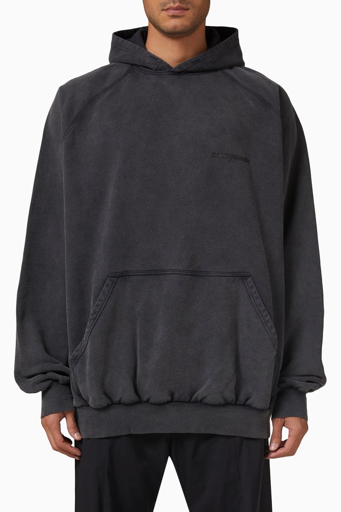 

Logo Oversized Hoodie in Fleece, Black