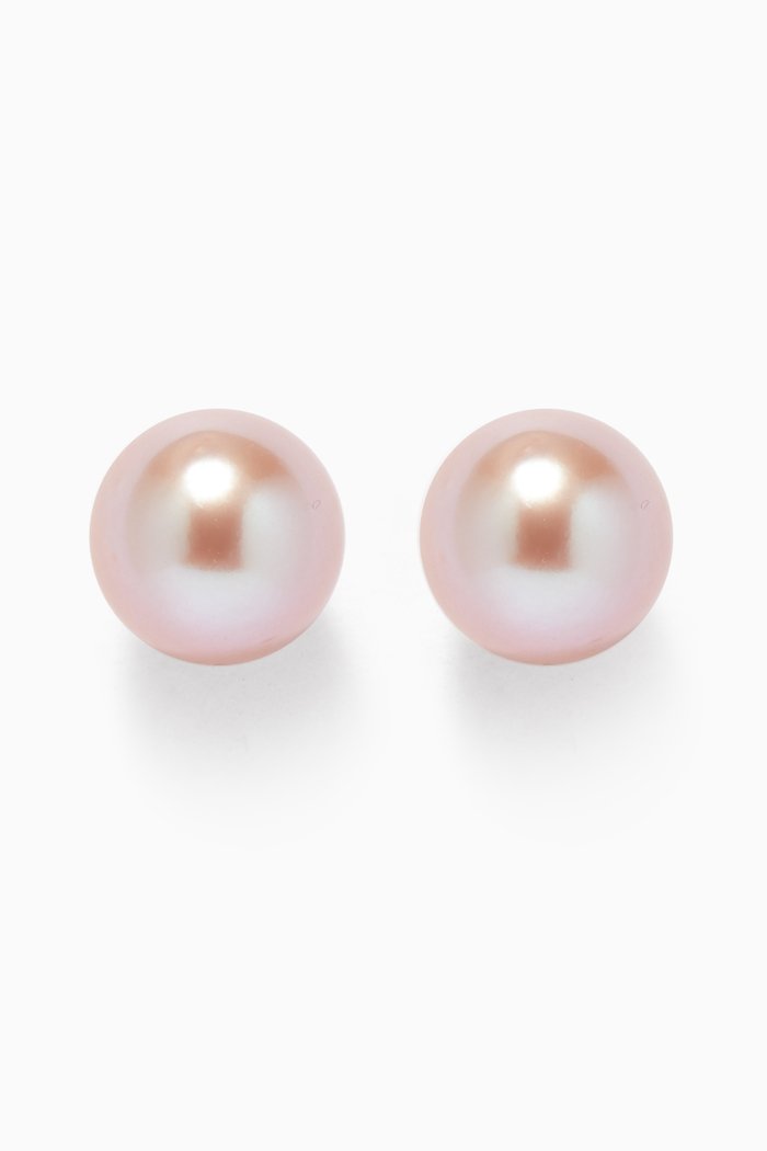 Kiku Freshwater Pearl Earrings in 18kt Yellow Gold