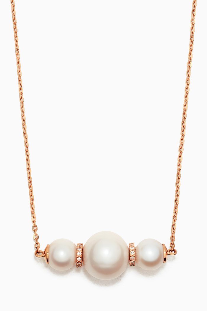 

Kiku Freshwater Pearl & Diamond Necklace in 18kt Rose Gold