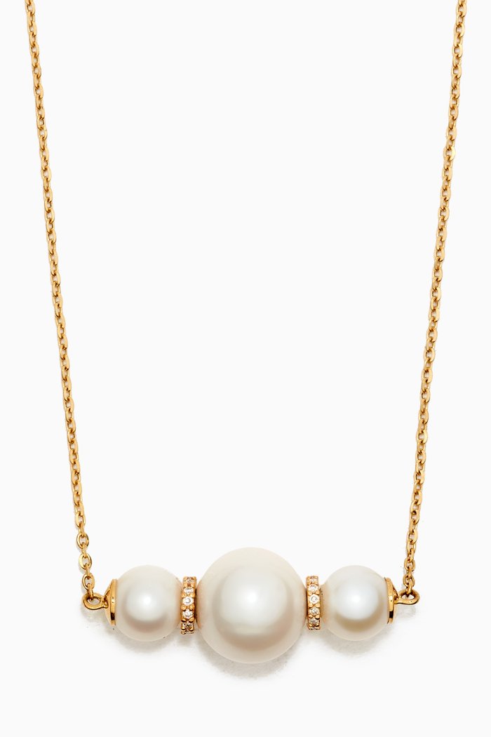 

Kiku Freshwater Pearl & Diamond Necklace in 18kt Yellow Gold