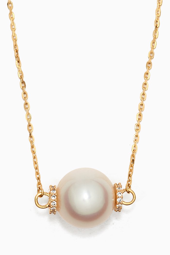 

Kiku Freshwater Pearl & Diamond Necklace in 18kt Yellow Gold