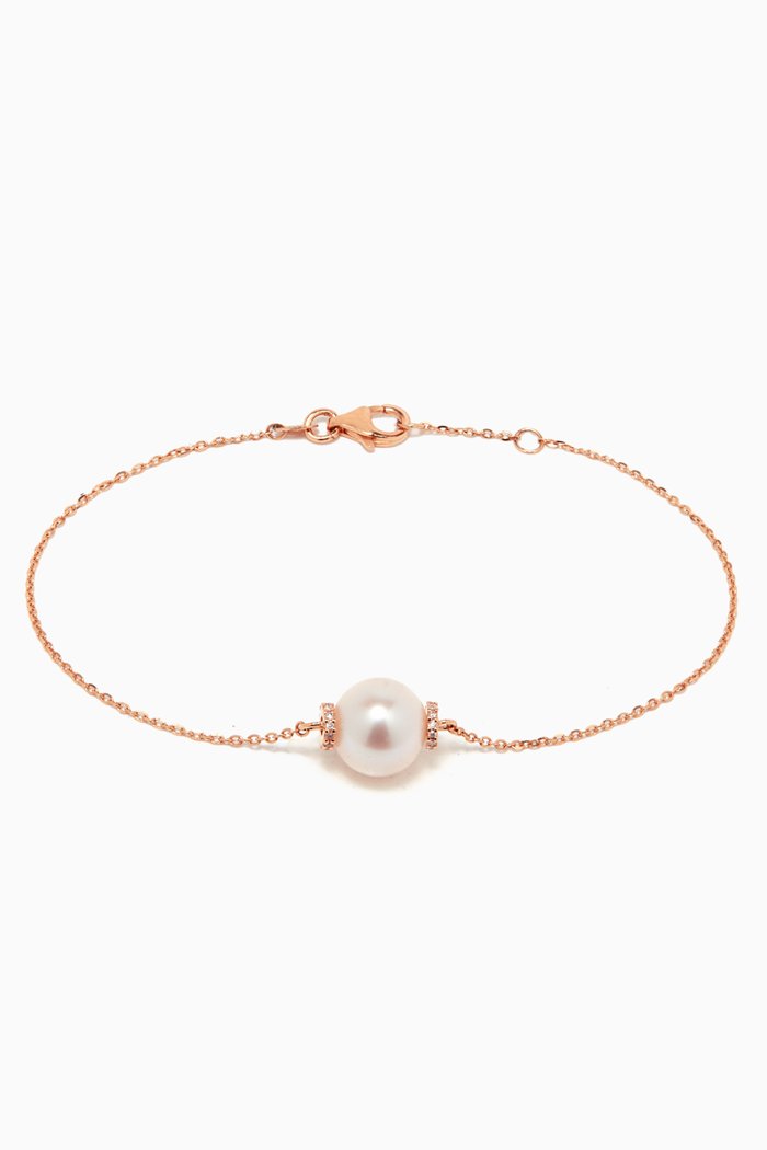 

Kiku Freshwater Pearl & Diamond Bracelet in 18kt Rose Gold