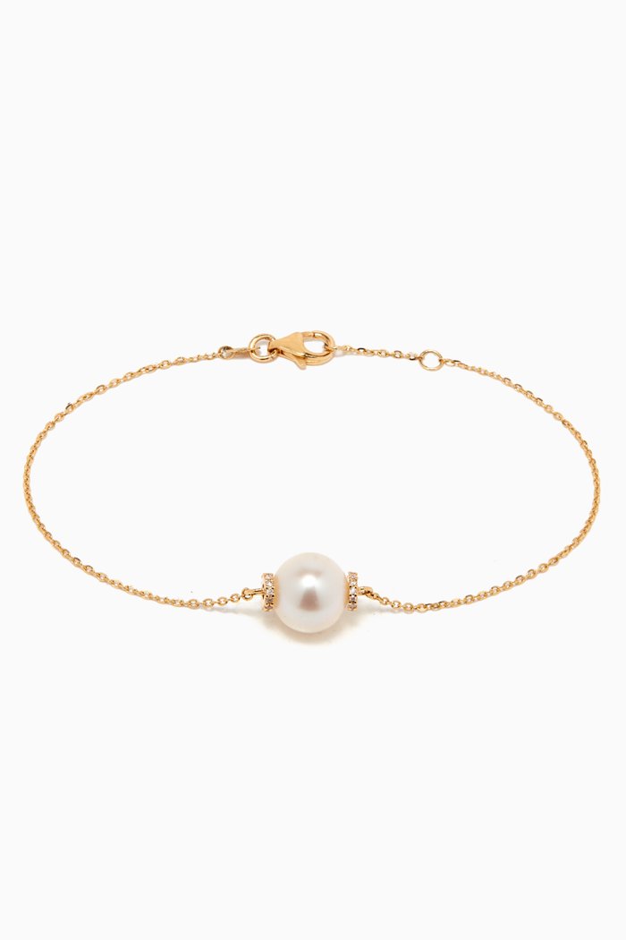 

Kiku Freshwater Pearl & Diamond Bracelet in 18kt Yellow Gold