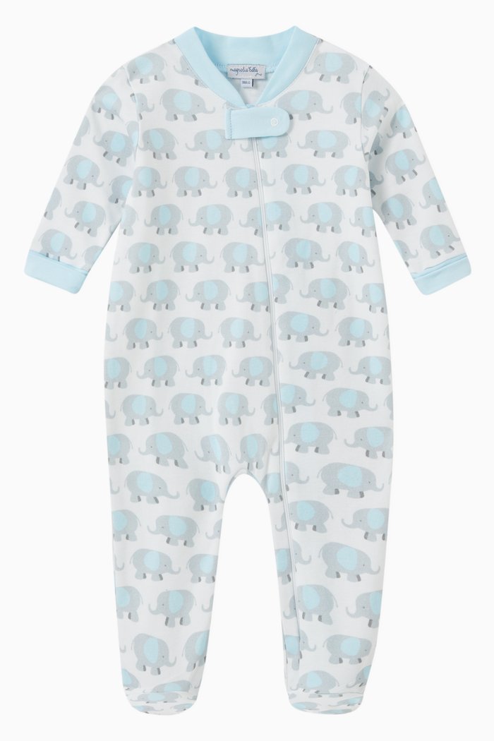 

Lil' Peanut Elephant Pyjama in Cotton, Blue
