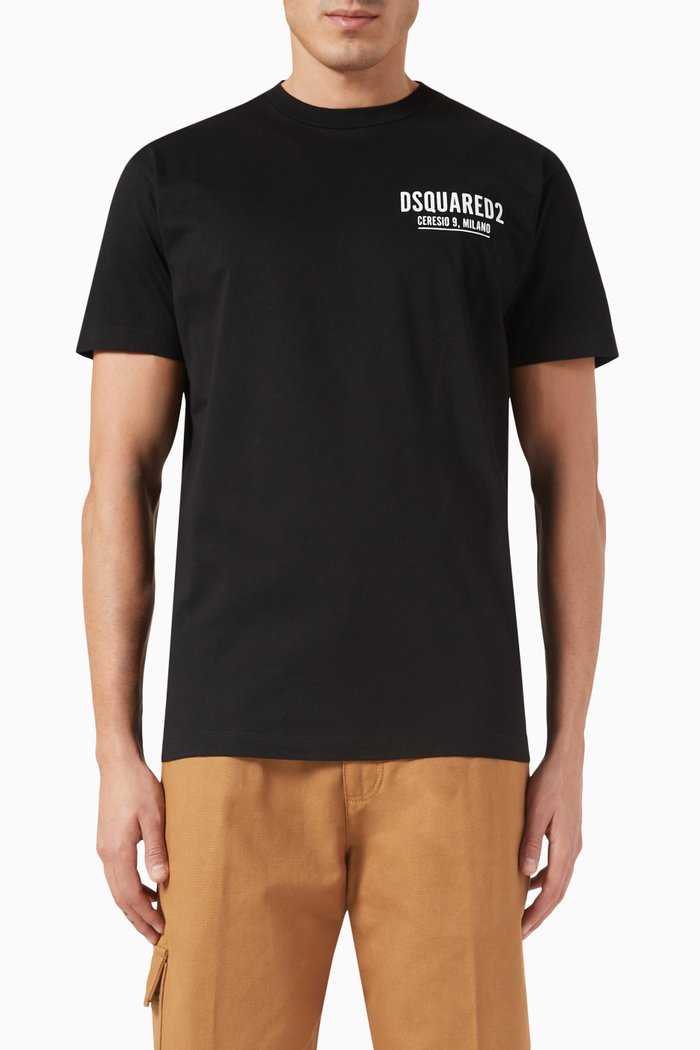 

Logo Print T-Shirt in Cotton, Black