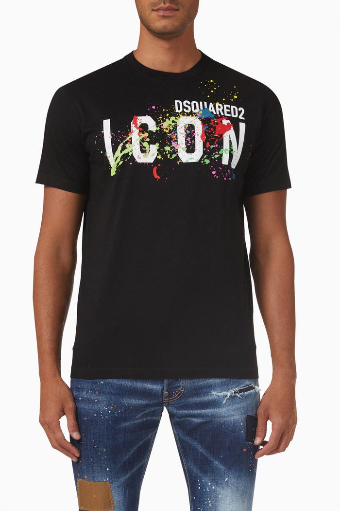 

Icon Splatter Cool T-shirt in Cotton-jersey, Black
