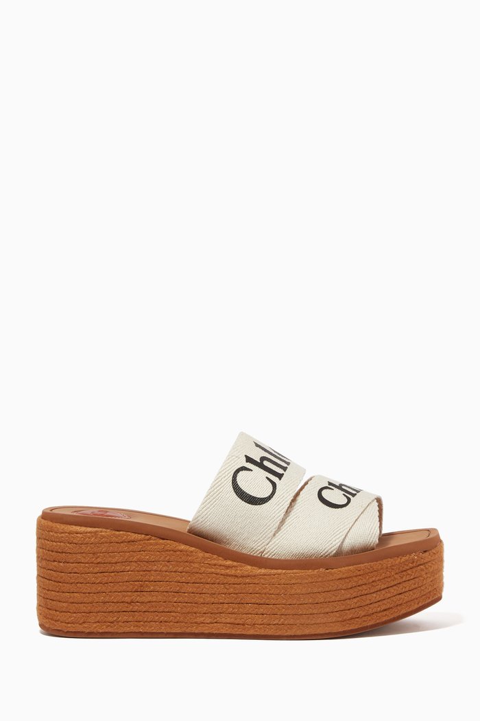 

Woody Wedge Espadrille Sandals in Canvas, White