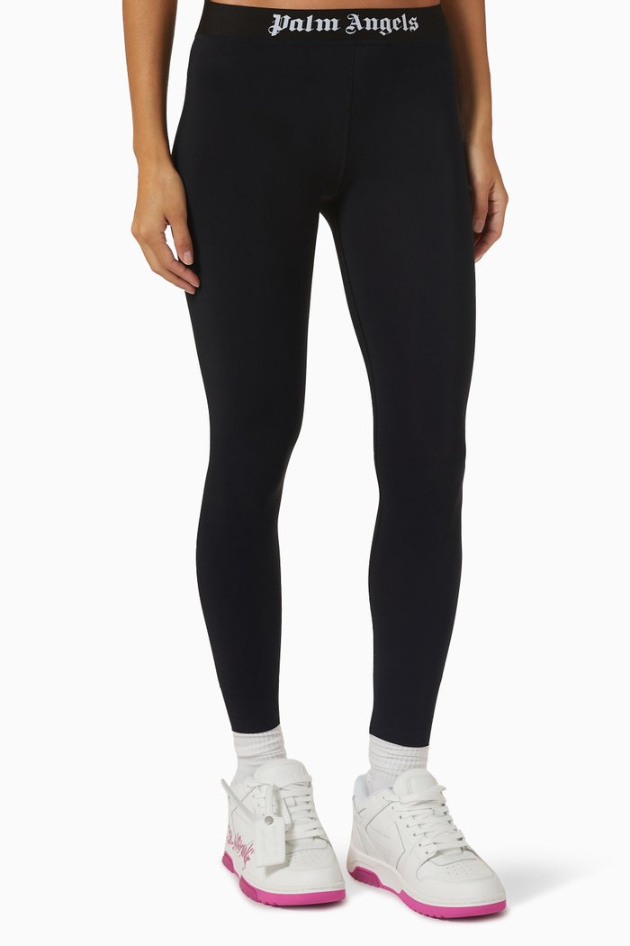 

Classic Logo Leggings in Stretch Nylon, Black