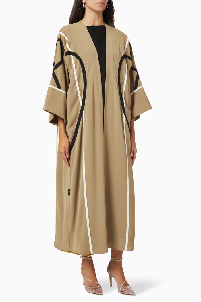 

Lines Abaya in Crepe, Green