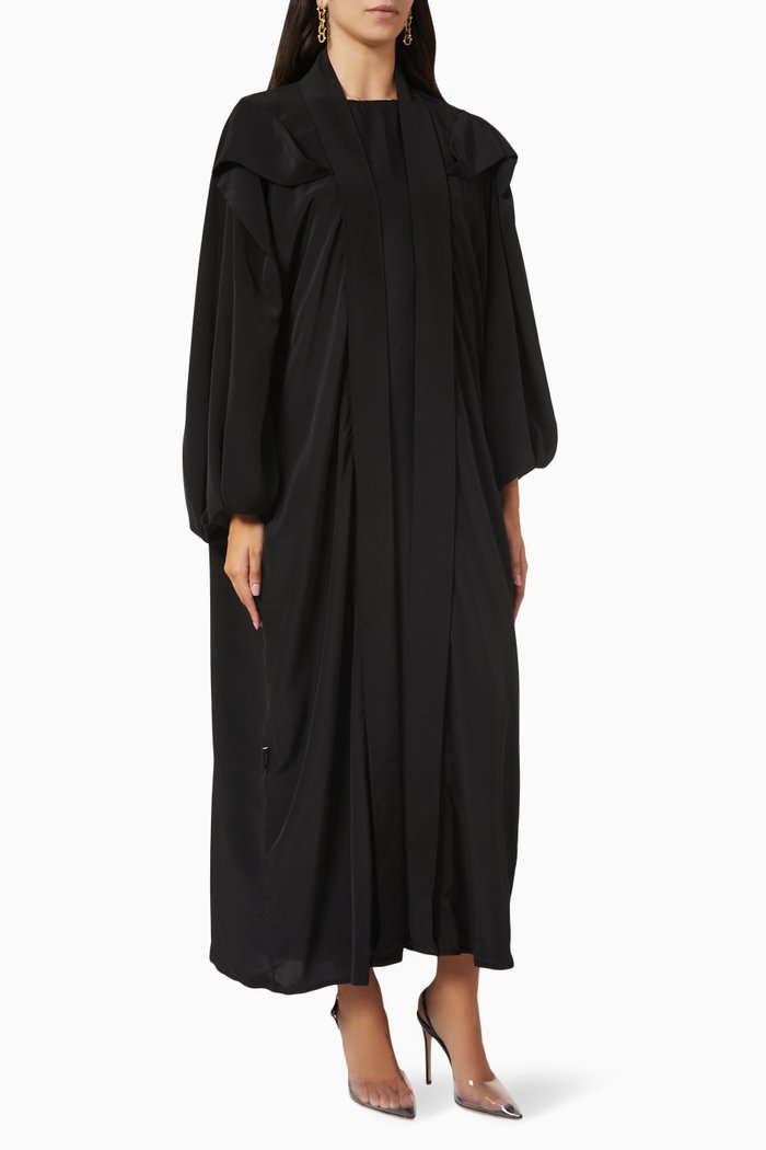 

Draped Abaya in Crepe, Black