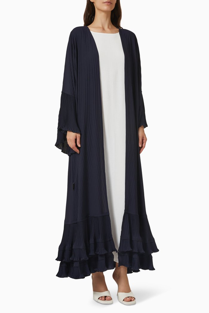 

Ruffled Abaya in Chiffon, Blue