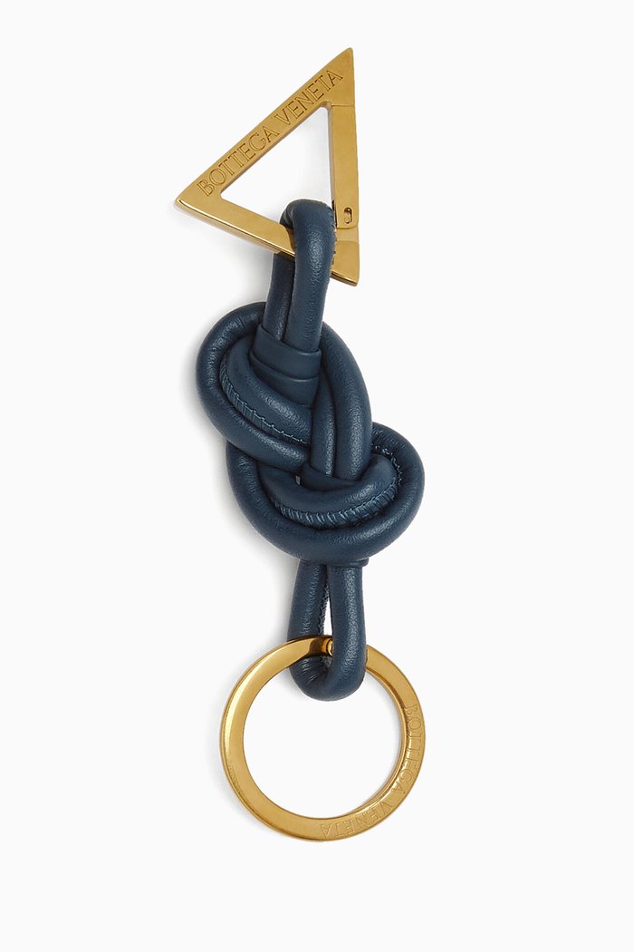 

Knotted Key Ring in Nappa, Blue