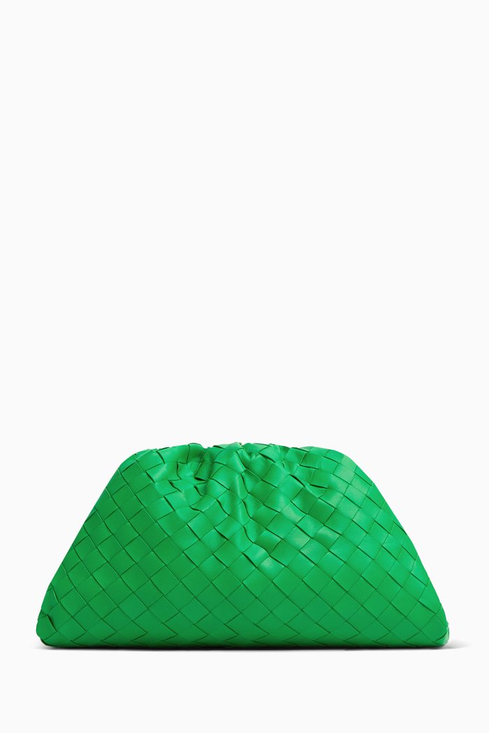 

Teen Pouch in Intrecciato Leather, Green