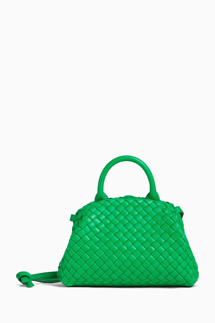

Mini Handle Crossbody Bag in Intrecciato Nappa, Green