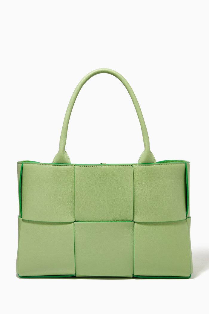 

Small Arco Tote Bag in Intrecciato Leather, Green