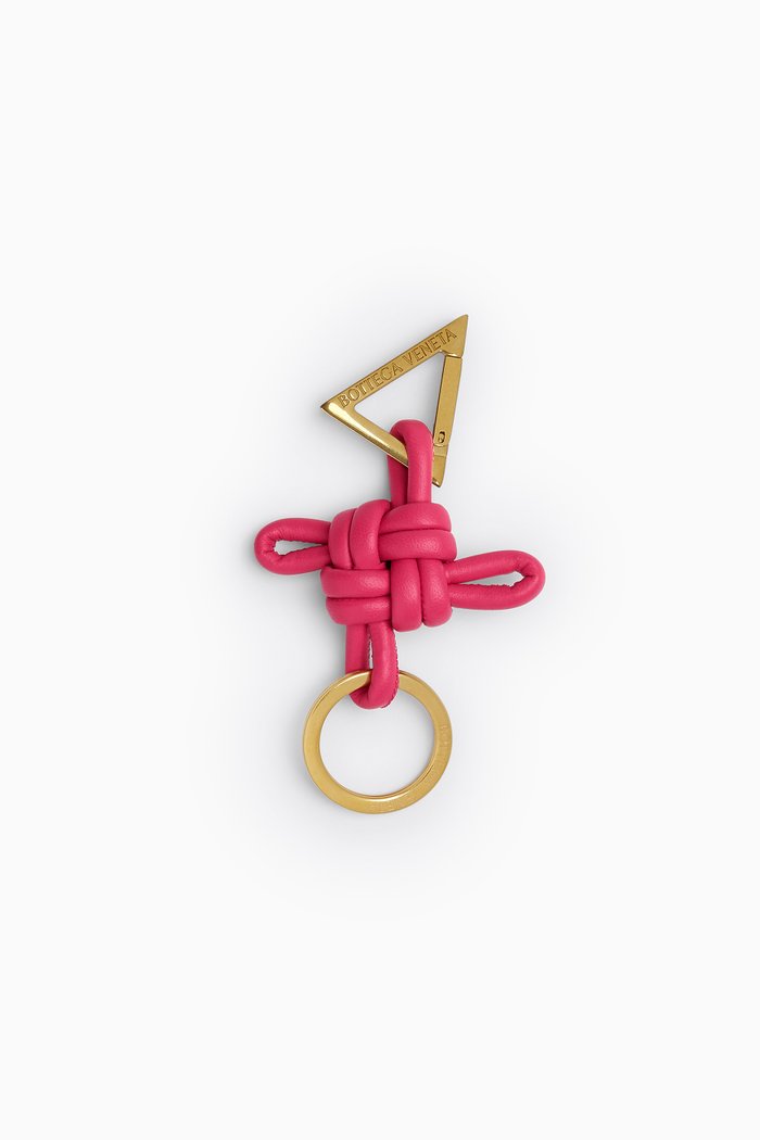 Knotted Key Ring in Nappa, Pink