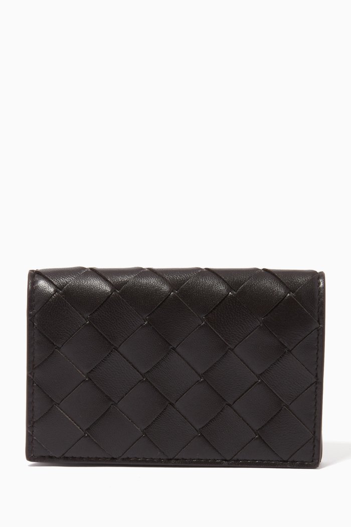 

Card Casewith Coin Purse in Intrecciato Leather, Purple