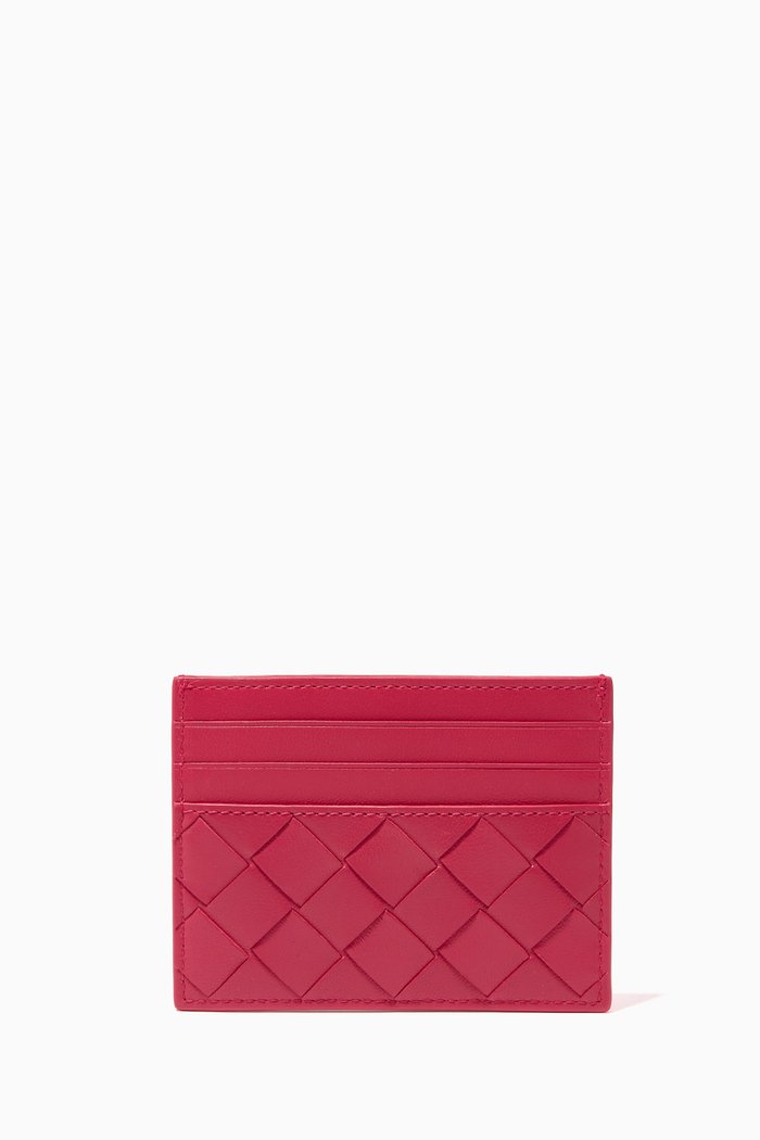 

Card Holder in Intrecciato Nappa, Pink