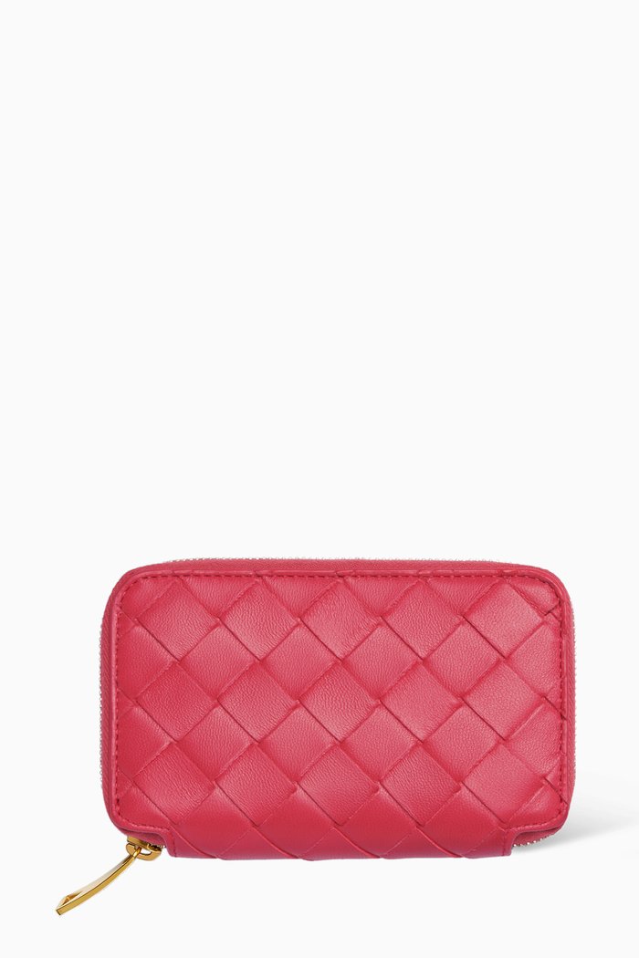 Key Case in Intrecciato Nappa, Pink