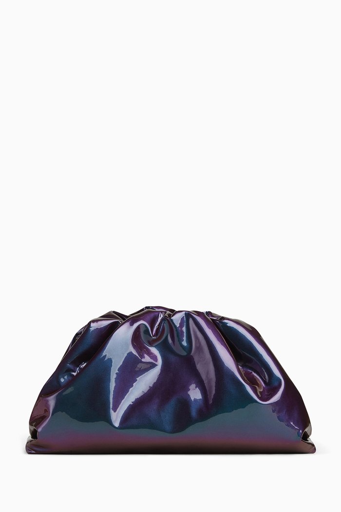 

Teen Pouch in Glossy Holographic Leather, Purple