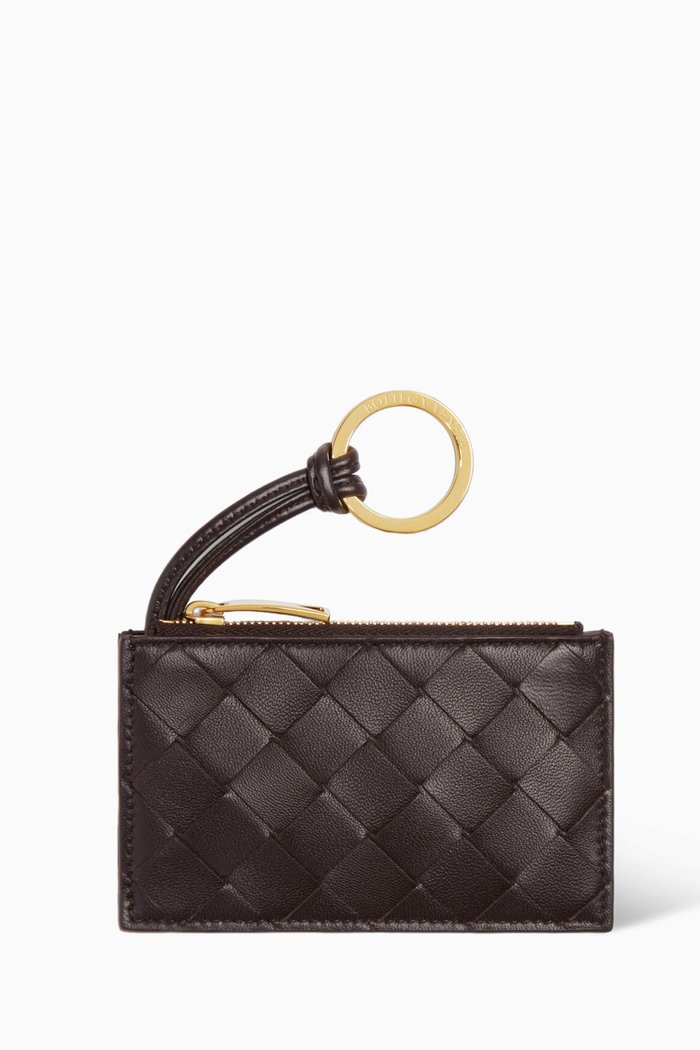 

Key Pouch in Intreccio Nappa Leather, Purple