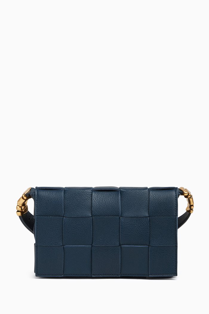 

Cassette Bag in Intrecciato Leather, Blue