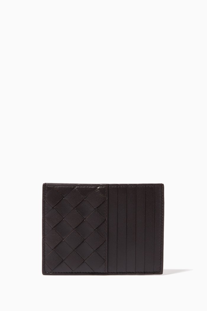 

Card Case with Coin Purse in Intrecciato Nappa, Purple