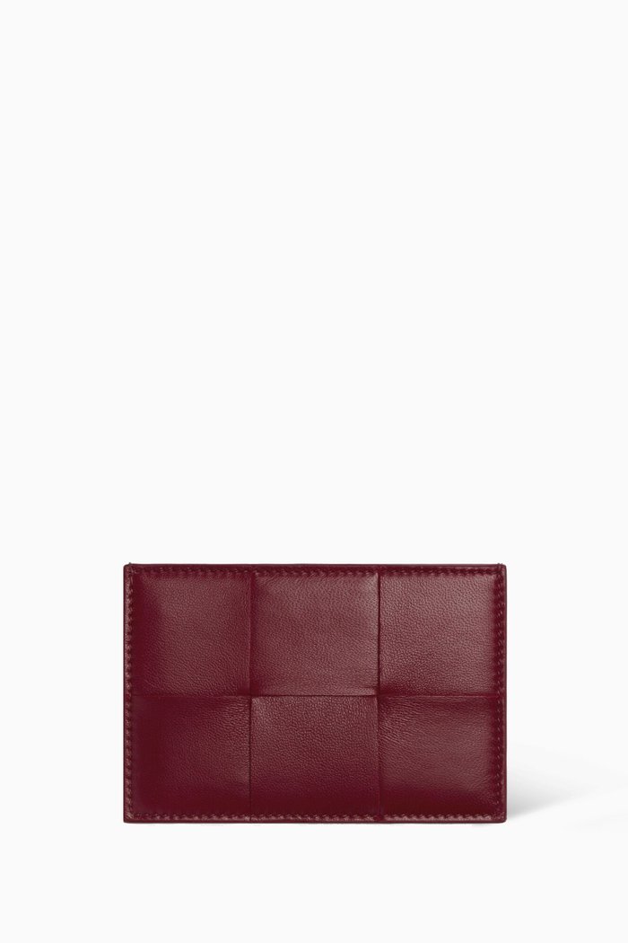 

Card Case in Intrecciato Nappa, Burgundy