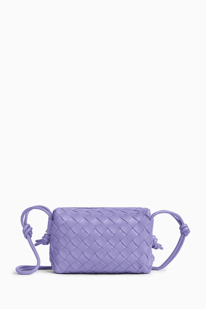

The Mini Loop Crossbody Bag in Intrecciato Nappa, Purple