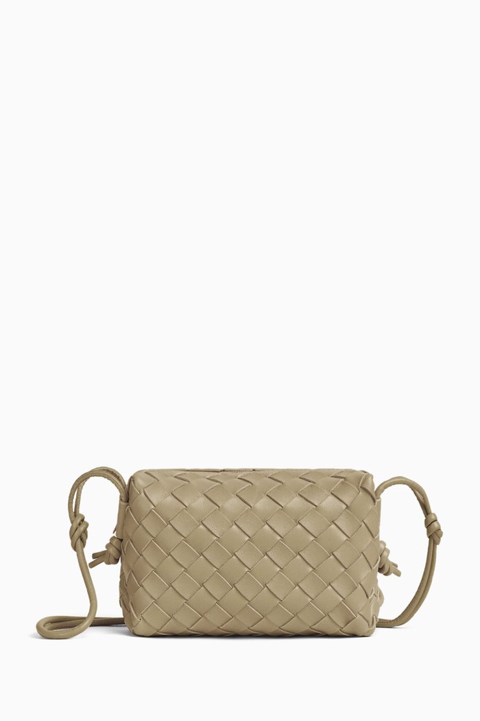 

Loop Mini Crossbody Bag in Intrecciato Nappa, Grey