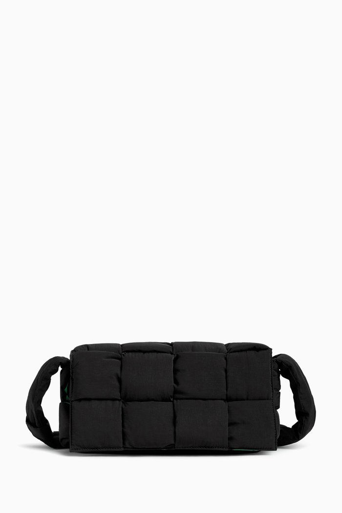 

Cassette Bag in Padded Intrecciato Nylon, Black