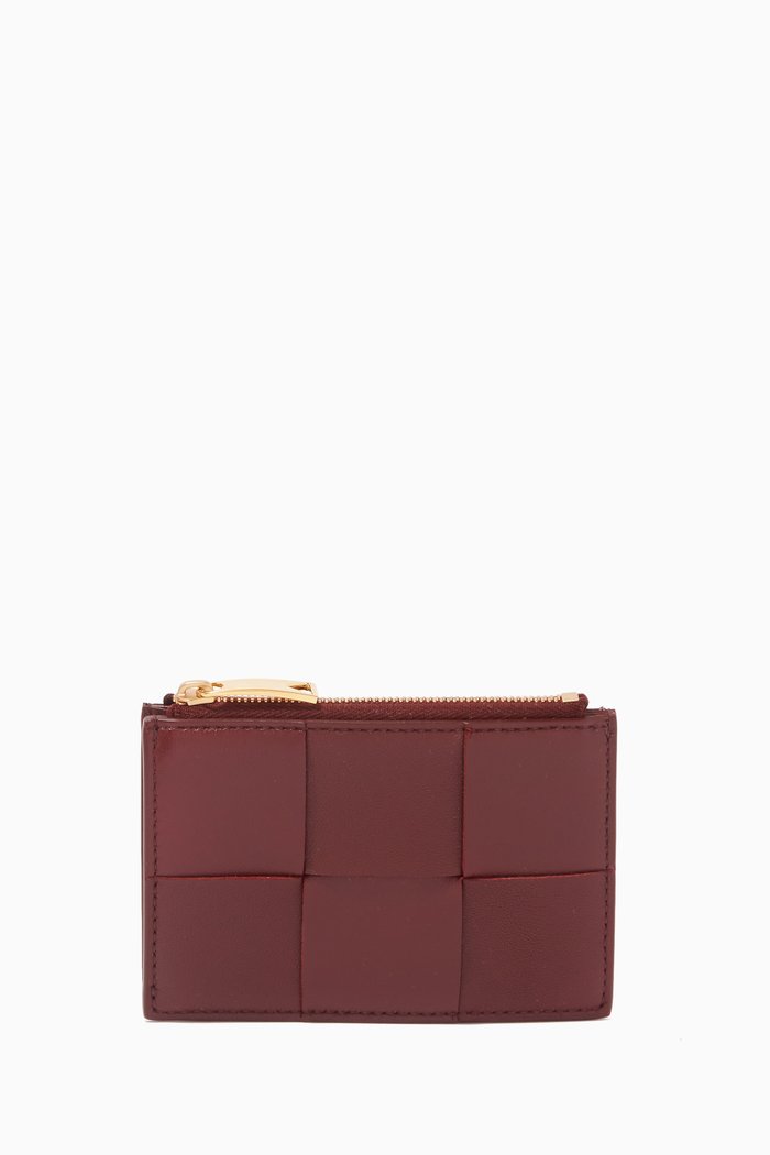 

Card Case in Intrecciato Nappa, Burgundy