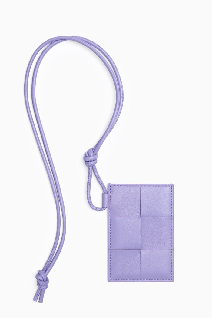 

Lanyard Card Case in Intrecciato Nappa Leather, Purple