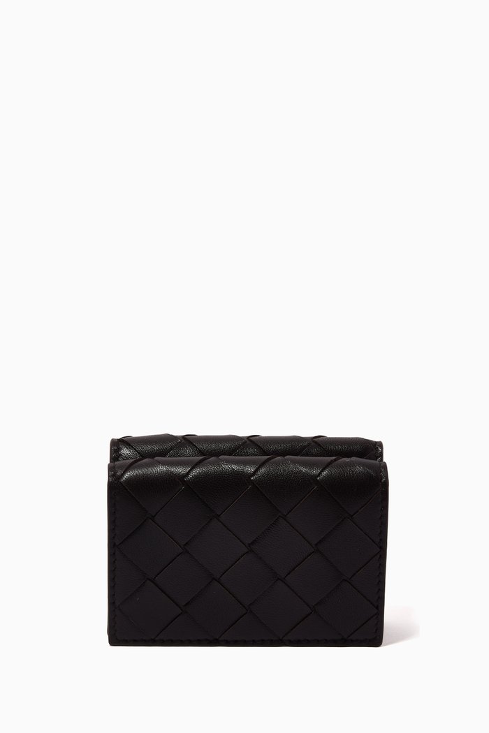 

Tiny Tri-fold Wallet in Intrecciato Nappa, Purple