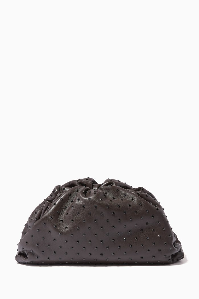 

Teen Embellished Strass Pouch in Leather, Brown