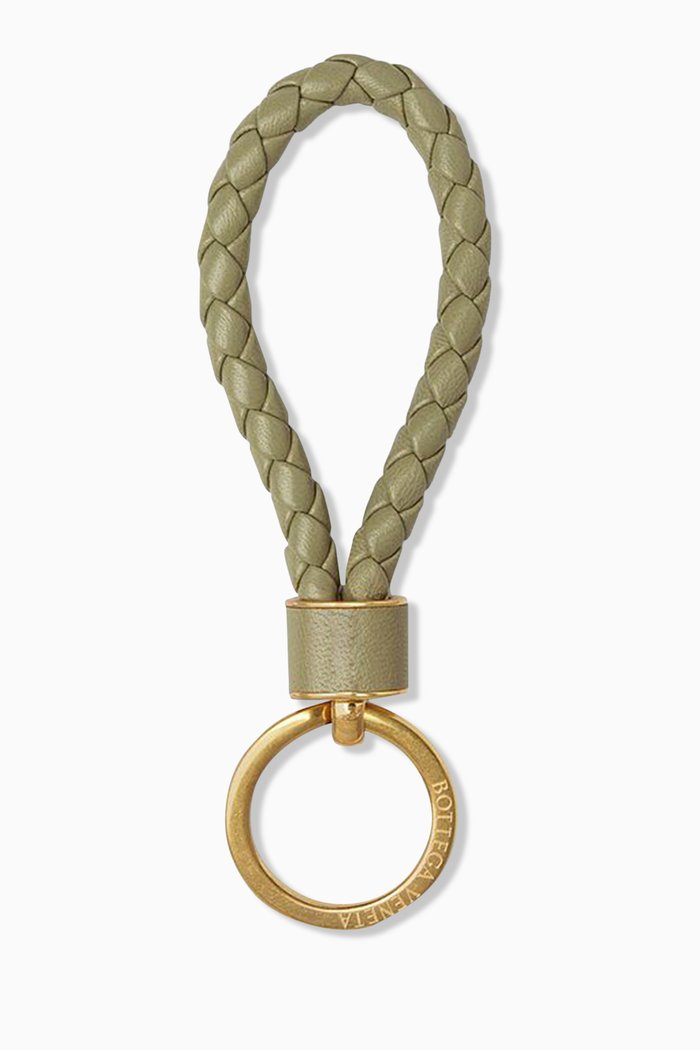 

Key Ring in Intrecciato Nappa, Grey