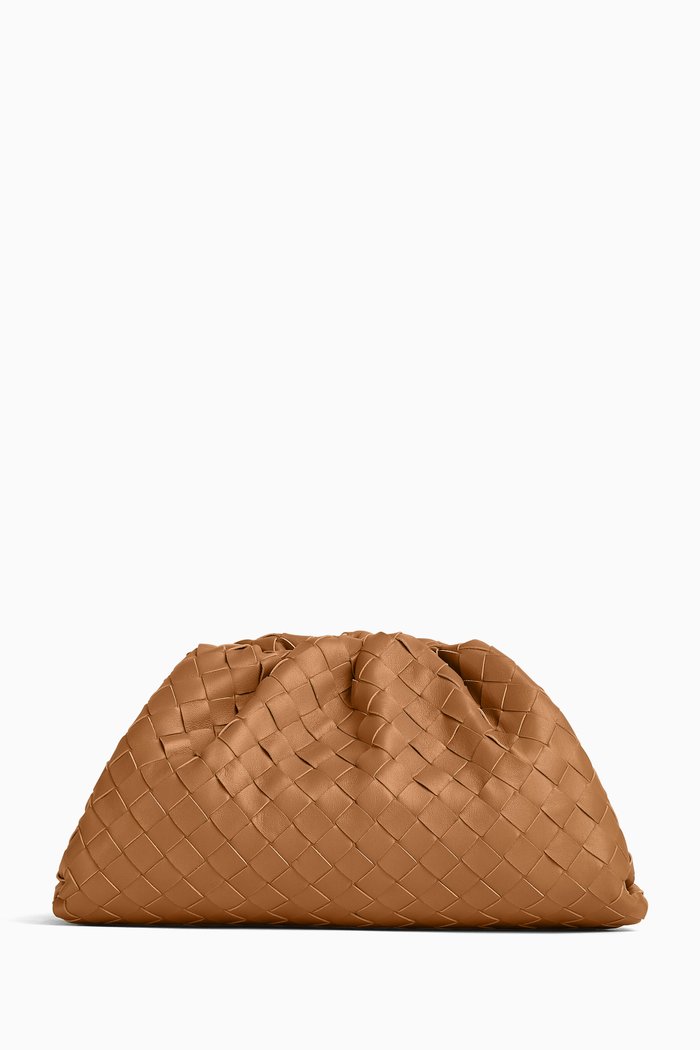 

Teen Pouch in Intrecciato Leather, Brown