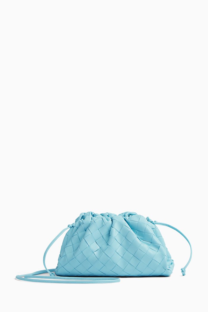 

The Mini Pouch in Intrecciato Nappa, Blue