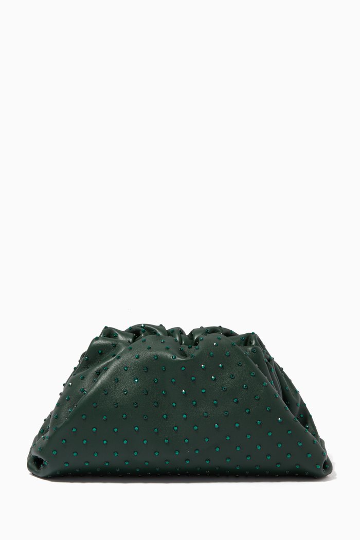 

Teen Embellished Strass Pouch in Leather, Green