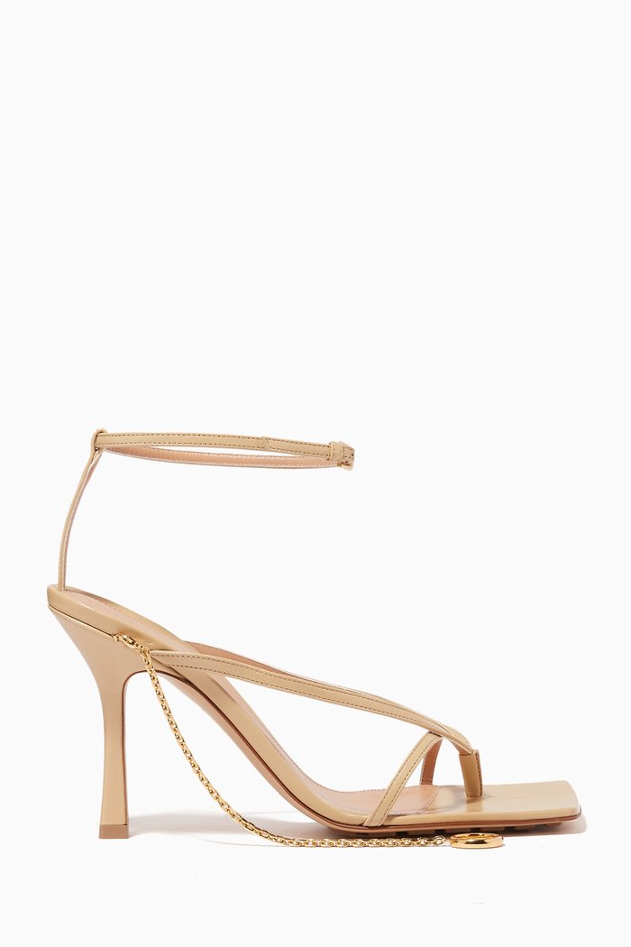 

Stretch 90 Sandals in Leather, Neutral