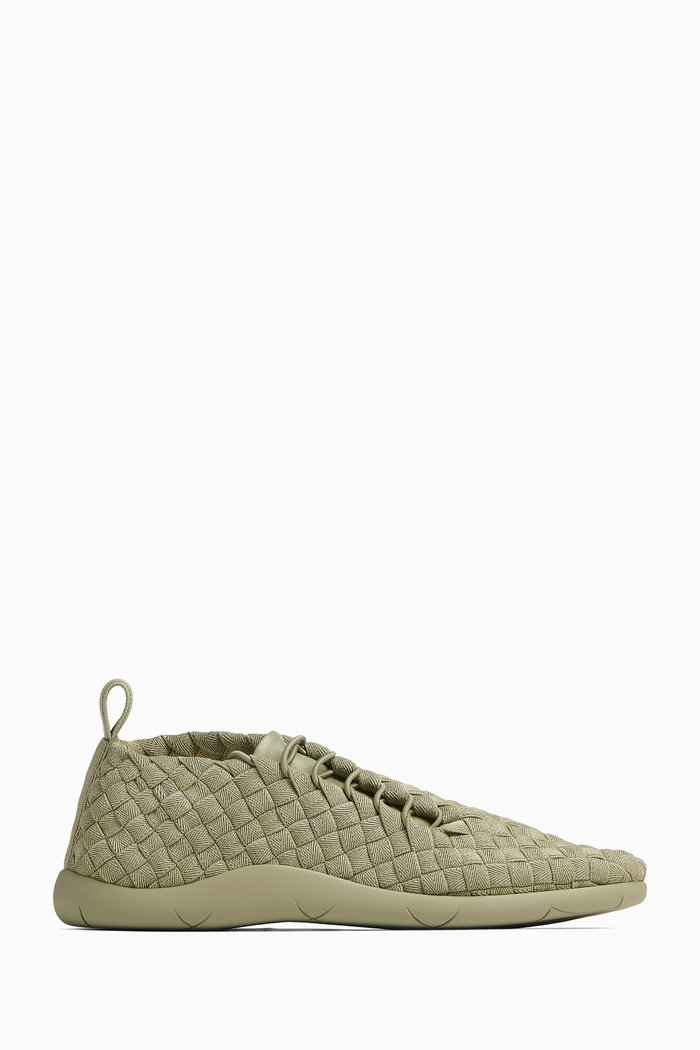 Sneakers in Elasticated Intrecciato and Nappa, Grey