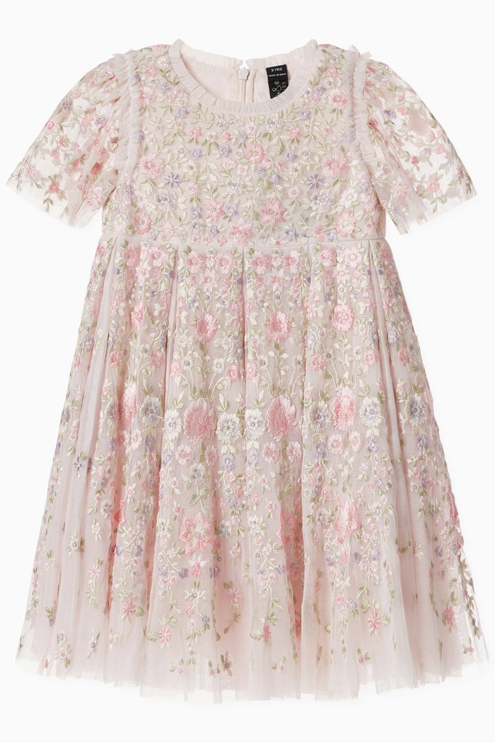 

Rose Dream Embroidered Prom Dress in Tulle, Pink