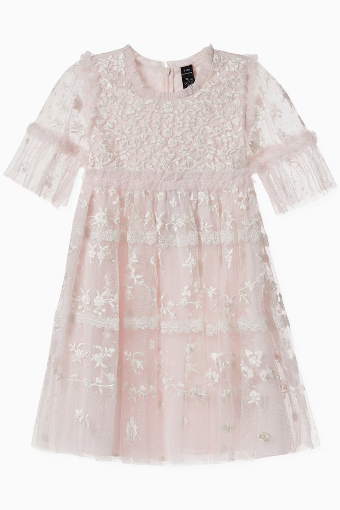 

Sweetheart Lace Dress in Tulle, Pink