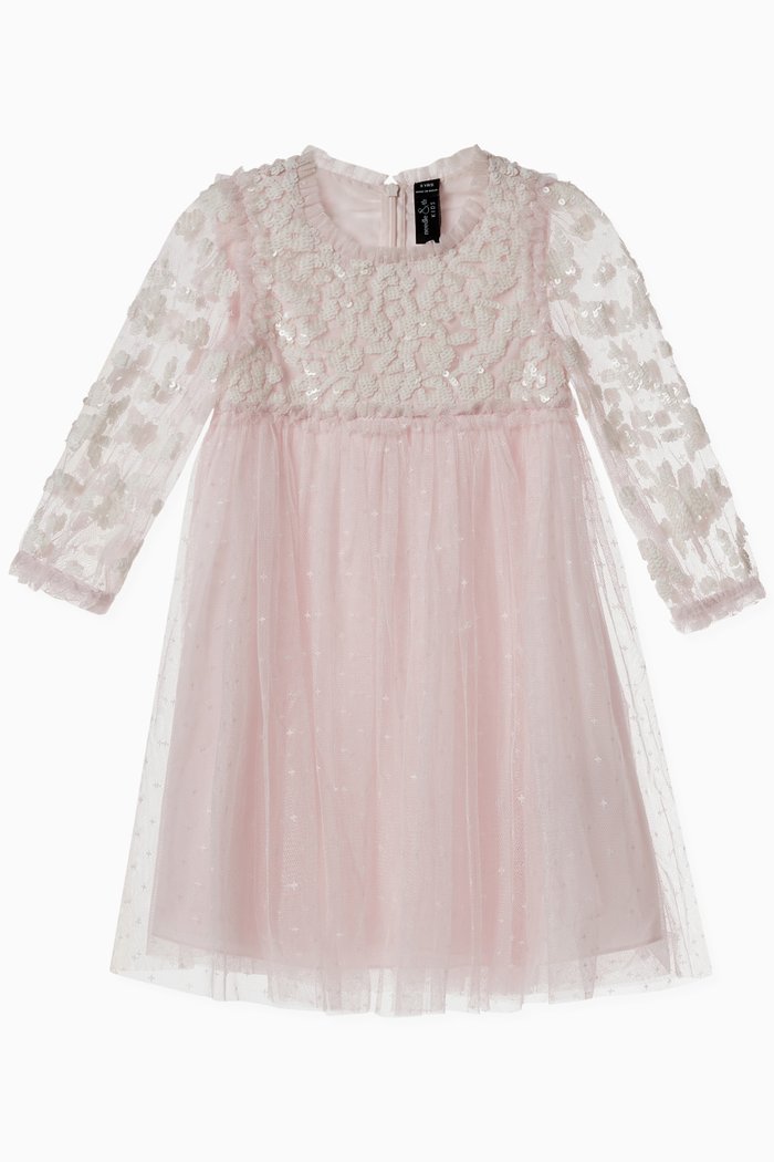 

Lilybelle Embellished Bodice Dress in Tulle, Pink