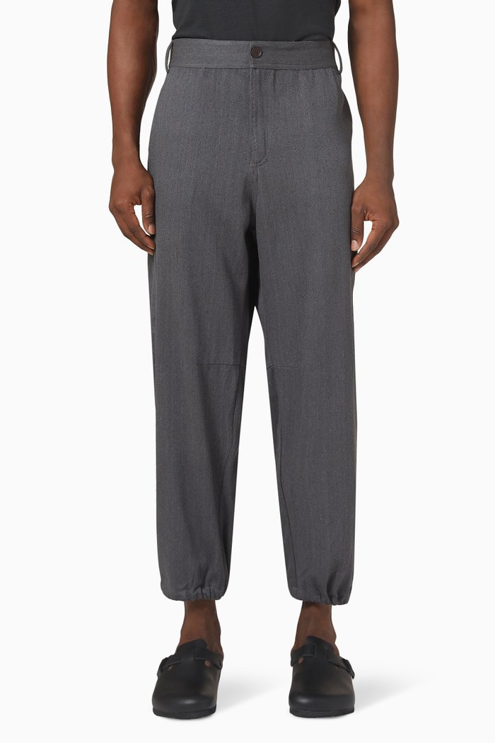 

Gaucho Cargo Pants in Silk Twill, Grey