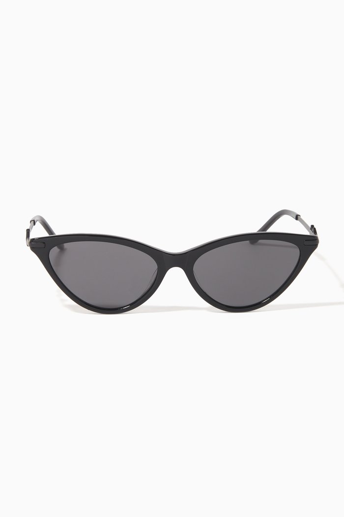 

Kourt Cat-eye Sunglasses in Metal & Acetate, Black