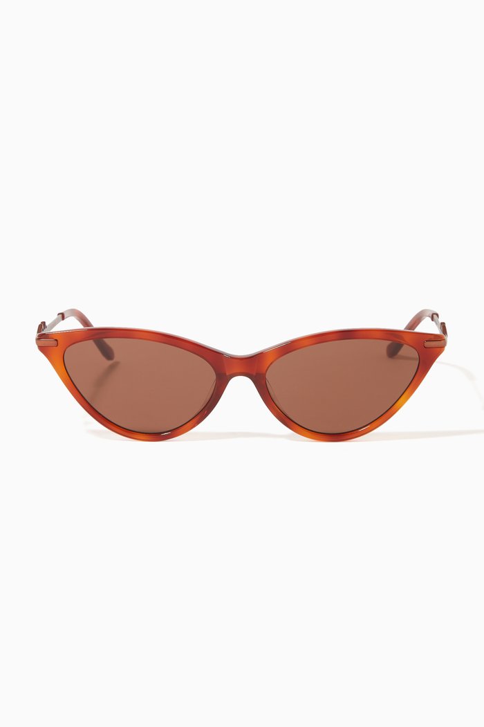 

Kourt Cat-eye Sunglasses in Metal & Acetate, Brown