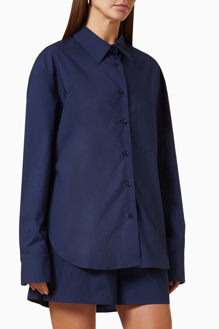 

Lui Shirt in Organic Cotton, Blue